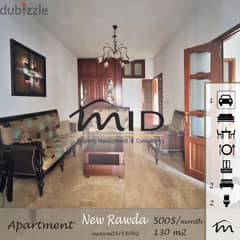 New Rawda | 24/7 Electricity | Furnished/Equipped 130m² | 3 Balconies