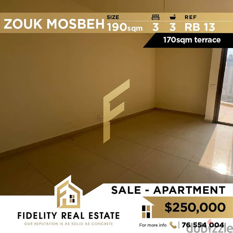 Apartment for sale in Zouk mosbeh RB13 0