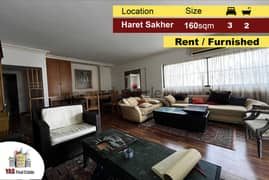 Haret Sakher 160m2 | Well Maintained | Furnished |Partial View | Rent