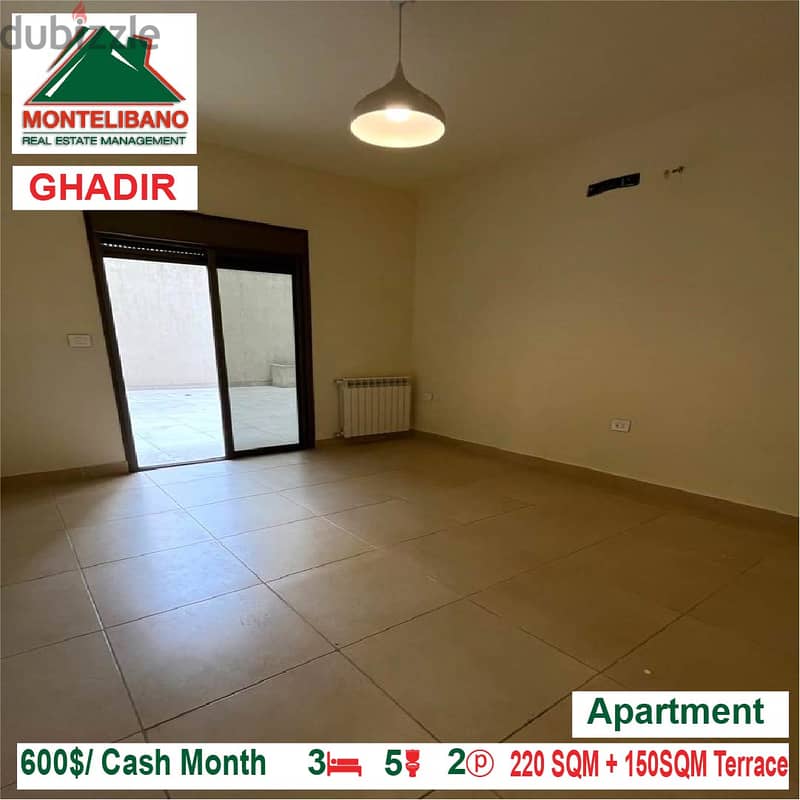 600$/Cash Month!! Apartment for rent in Ghadir!! 1