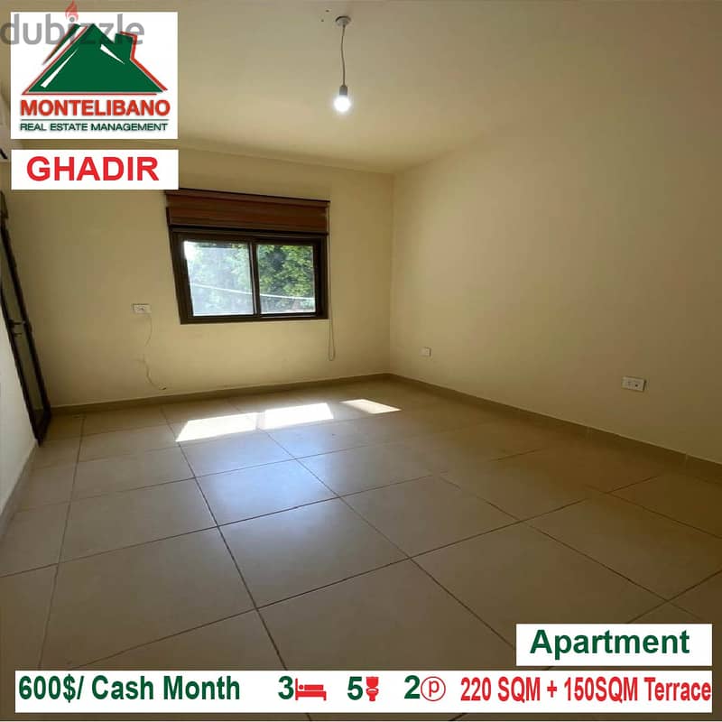 600$/Cash Month!! Apartment for rent in Ghadir!! 2