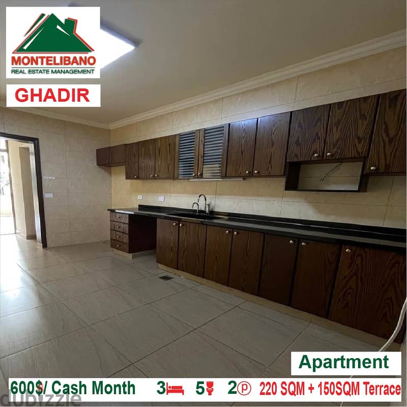 600$/Cash Month!! Apartment for rent in Ghadir!! 3