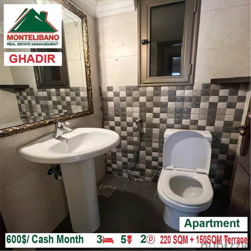 600$/Cash Month!! Apartment for rent in Ghadir!! 4