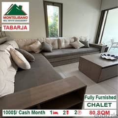 1000$/Cash Month!! Chalet for rent in Tabarja!!