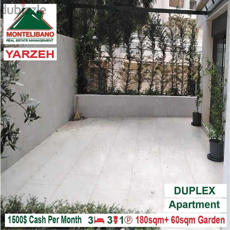 1500$!! Duplex Apartment for rent located in Yarzeh 0