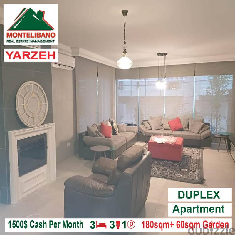 1500$!! Duplex Apartment for rent located in Yarzeh 3