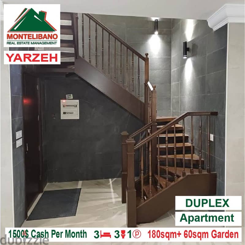 1500$!! Duplex Apartment for rent located in Yarzeh 4
