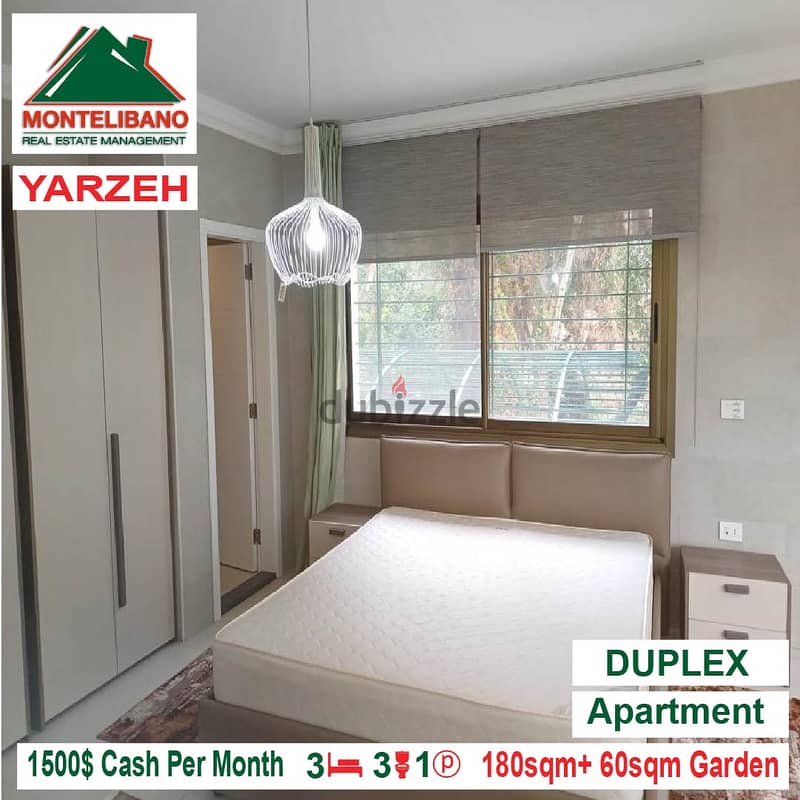 1500$!! Duplex Apartment for rent located in Yarzeh 7