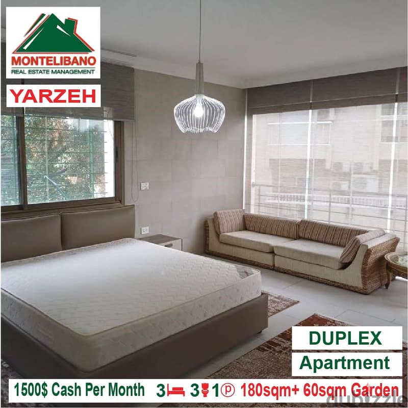 1500$!! Duplex Apartment for rent located in Yarzeh 10