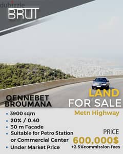 Prime Location Land for sale in Qennabet Broummana !Under Market Price 0