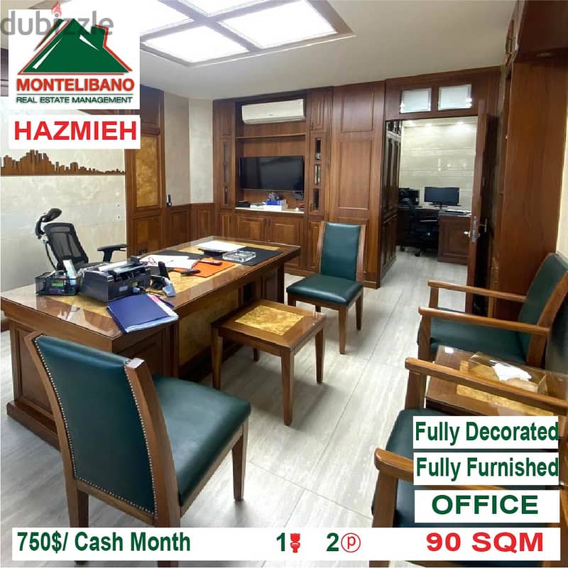 750$/Cash Month!! Office for rent in Hazmieh!! 1