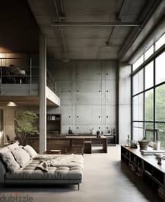 Beautiful industrial design lofty with Terrace 0