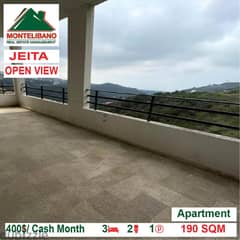 400$/Cash Month!! Apartment for rent in Jeita!!