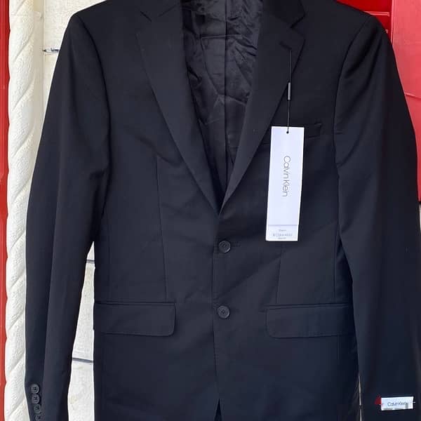 CALVIN KLEIN Stretch Slim Fit Black Suit Blazer. 2
