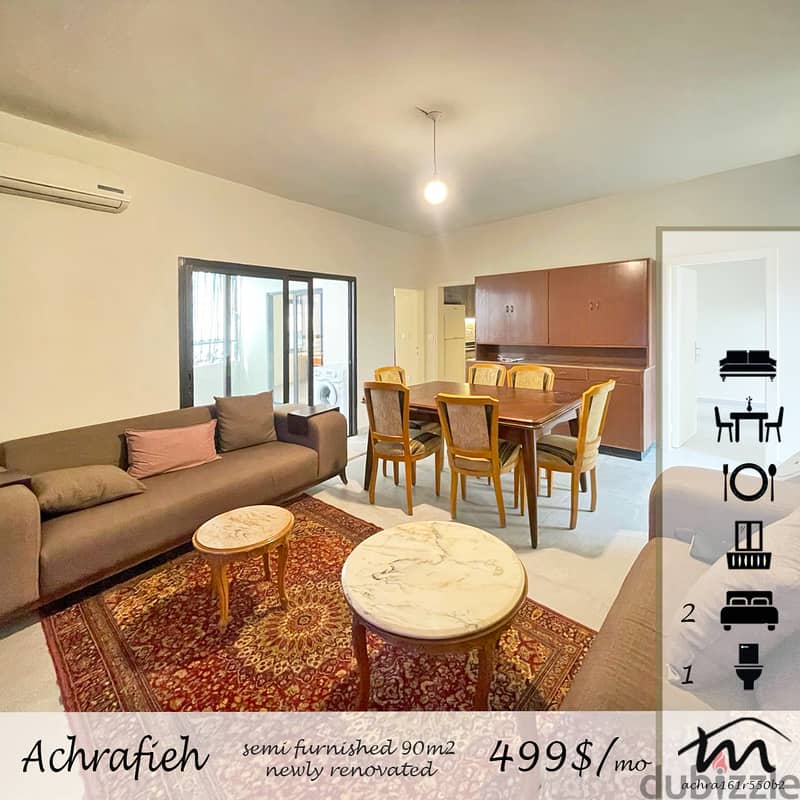 Ashrafieh | 24/7 Electricity | Semi-Furnished & Equipped | Balcony 0