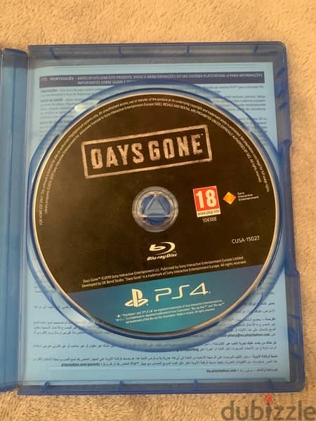 Days Gone ps4 disc used like new 1