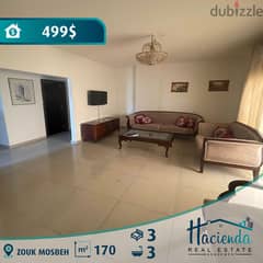 Furnished Apartment For Rent In Zouk Mosbeh
