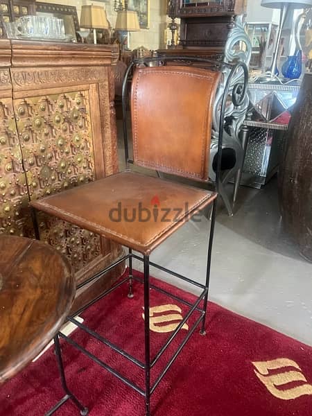 bar chair real leather 2
