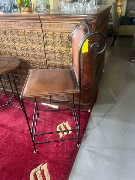 bar chair real leather 3