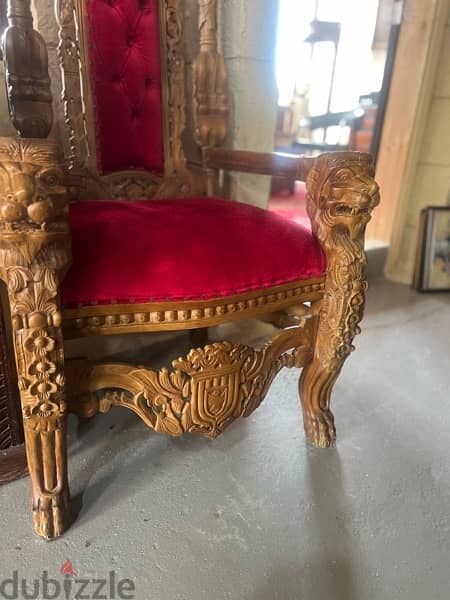 2 big wood antique chairs 7
