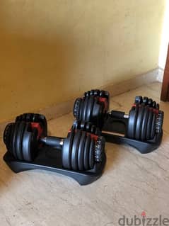2 New Adjustable Dumbbells from 2.5 to 24kg each