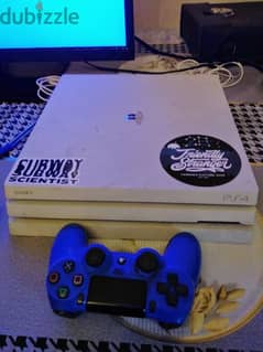 ps4 pro white edition with 2 controllers 0