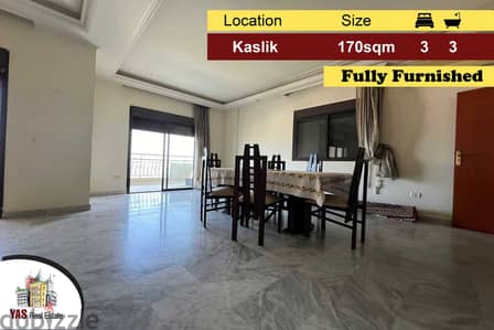 Kaslik 170m2 | Panoramic View | Furnished | Private Street | EH |