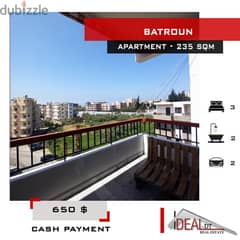 Apartment for rent in Batroun 235 sqm ref#rk668