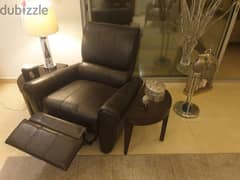 lazy boy dark brown leather arm chair