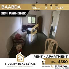 Semi furnished apartment for rent in Baabda JS43 0