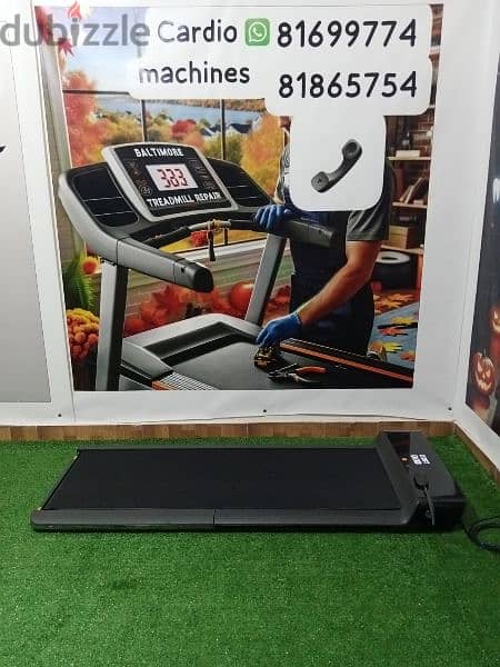 folding treadmill flat with remote controls 7