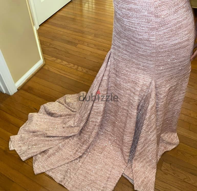 JOVANI glitter blush colour dress size 38 4