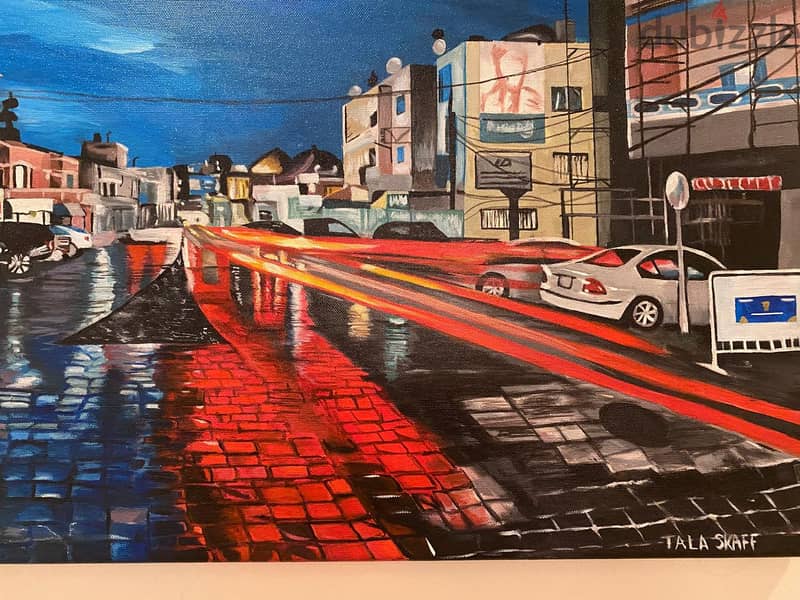 Modern Acrylic Painting that captures Batroun Street! 1