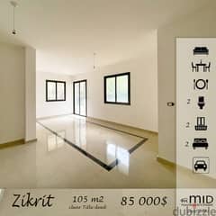 Zikrit | 105m² Apartment | 2 Bedrooms | Balcony | Title Deed | Parking 0