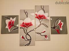 4 pieces wall tableux - real painting 0