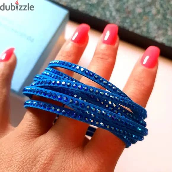 Swarovski Blue Double Wrap Bracelet 1
