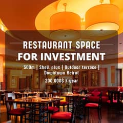 JH24-3377 Restaurant 500m for rent in Downtown Beirut, $ 16,000 cash