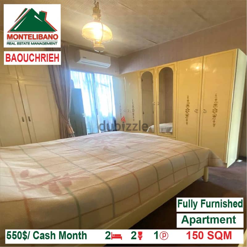 550$/Cash Month!! Apartment for rent in Baouchrieh!! 2