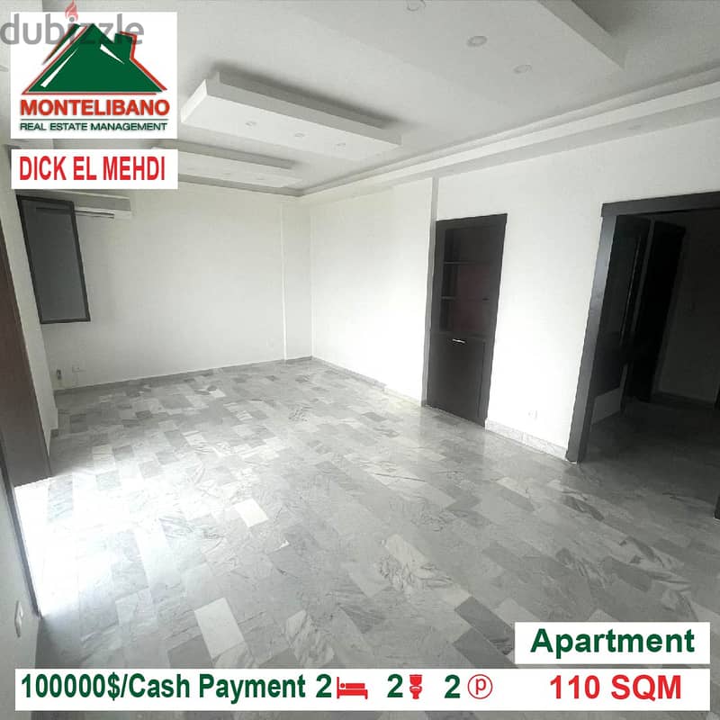 100000$!! Apartment for sale located in Dick El Mehdi 0