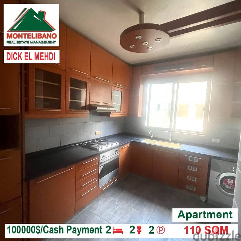 100000$!! Apartment for sale located in Dick El Mehdi 4