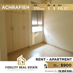 Apartment for rent in Achrafieh near hotel dieu FG27