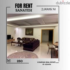 Unfurnished Stunning Apartment for Rent in Sanayeh 0