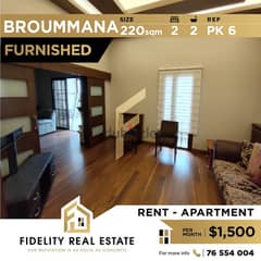 Furnished apartment for rent in Broummana PK6 0
