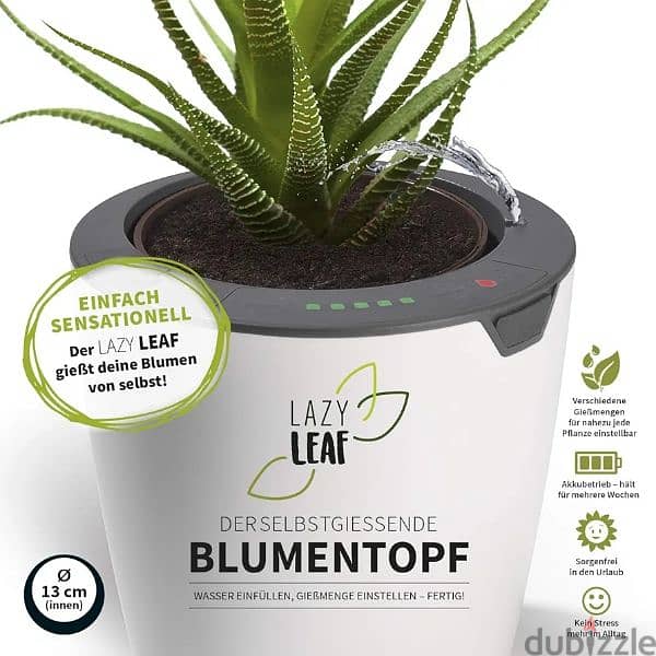 german store lazy leaf pot with watering system 1