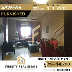 Furnished Apartment for rent in Sawfar FS35