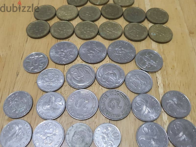 Singapore coins from 1968. 1