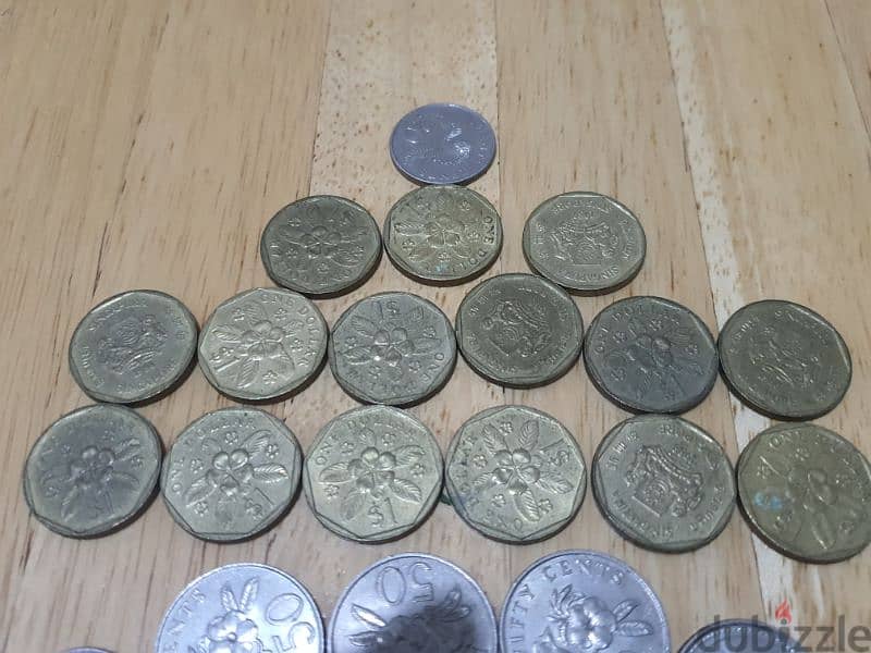 Singapore coins from 1968. 2