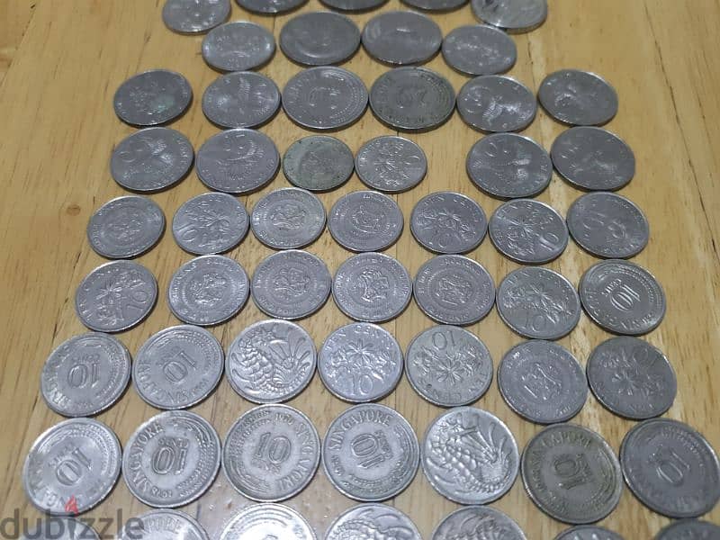 Singapore coins from 1968. 4