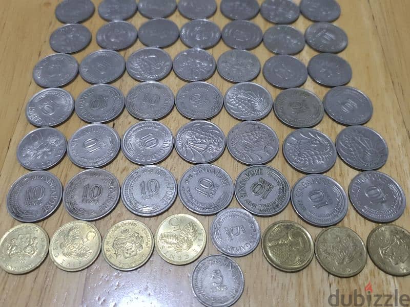 Singapore coins from 1968. 5