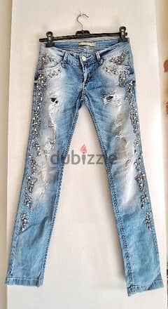 Designer Jeans with Jewels and Pearls